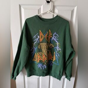 Def Leppard oversized graphic sweatshirt "Love Bites" green Crewneck Size L
